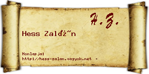 Hess Zalán névjegykártya