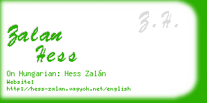 zalan hess business card